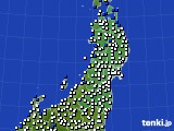 東北地方のアメダス実況(風向・風速)(2015年04月05日)