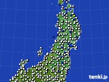 2015年04月06日の東北地方のアメダス(風向・風速)