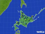 北海道地方のアメダス実況(積雪深)(2015年04月08日)
