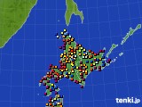 北海道地方のアメダス実況(日照時間)(2015年04月08日)
