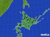 北海道地方のアメダス実況(積雪深)(2015年04月09日)