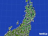 2015年04月09日の東北地方のアメダス(風向・風速)