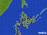 北海道地方のアメダス実況(風向・風速)(2015年04月10日)