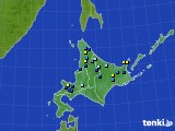 北海道地方のアメダス実況(積雪深)(2015年04月11日)