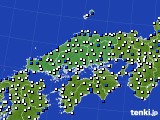 中国地方のアメダス実況(風向・風速)(2015年04月11日)