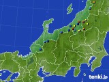 北陸地方のアメダス実況(積雪深)(2015年04月12日)