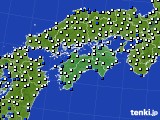 四国地方のアメダス実況(風向・風速)(2015年04月12日)