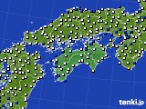 四国地方のアメダス実況(風向・風速)(2015年04月13日)