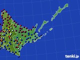 道東のアメダス実況(日照時間)(2015年04月14日)