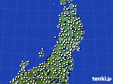 2015年04月15日の東北地方のアメダス(風向・風速)