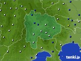 山梨県のアメダス実況(風向・風速)(2015年04月15日)