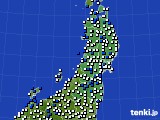 2015年04月16日の東北地方のアメダス(風向・風速)