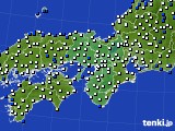 近畿地方のアメダス実況(風向・風速)(2015年04月16日)