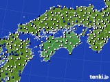 四国地方のアメダス実況(風向・風速)(2015年04月16日)