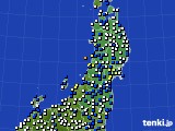 2015年04月18日の東北地方のアメダス(風向・風速)