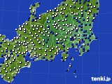 関東・甲信地方のアメダス実況(風向・風速)(2015年04月18日)