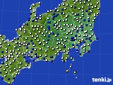 関東・甲信地方のアメダス実況(風向・風速)(2015年04月20日)