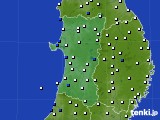 秋田県のアメダス実況(風向・風速)(2015年04月20日)