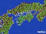 四国地方のアメダス実況(日照時間)(2015年04月21日)