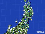 東北地方のアメダス実況(風向・風速)(2015年04月21日)