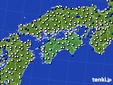 四国地方のアメダス実況(風向・風速)(2015年04月21日)