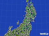 東北地方のアメダス実況(風向・風速)(2015年04月22日)