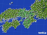 近畿地方のアメダス実況(風向・風速)(2015年04月22日)