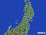 2015年04月23日の東北地方のアメダス(風向・風速)