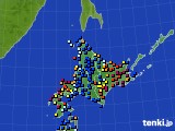 北海道地方のアメダス実況(日照時間)(2015年04月24日)