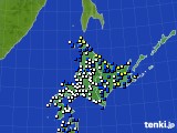 北海道地方のアメダス実況(風向・風速)(2015年04月24日)