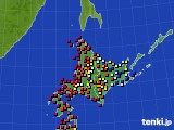 北海道地方のアメダス実況(日照時間)(2015年04月25日)