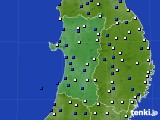 秋田県のアメダス実況(風向・風速)(2015年04月25日)