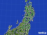 2015年04月28日の東北地方のアメダス(風向・風速)