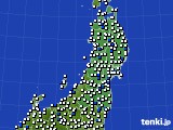 2015年05月03日の東北地方のアメダス(風向・風速)