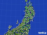 2015年05月10日の東北地方のアメダス(風向・風速)