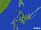 北海道地方のアメダス実況(風向・風速)(2015年05月11日)