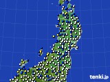 2015年05月13日の東北地方のアメダス(風向・風速)