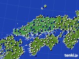 2015年05月13日の中国地方のアメダス(風向・風速)