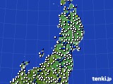 2015年05月14日の東北地方のアメダス(風向・風速)