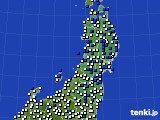 2015年05月17日の東北地方のアメダス(風向・風速)