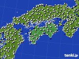 四国地方のアメダス実況(風向・風速)(2015年05月18日)