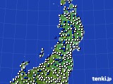 2015年05月20日の東北地方のアメダス(風向・風速)