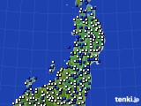 2015年05月21日の東北地方のアメダス(風向・風速)