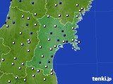 宮城県のアメダス実況(風向・風速)(2015年05月23日)