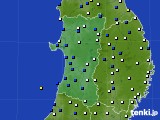 秋田県のアメダス実況(風向・風速)(2015年05月23日)