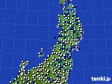 2015年05月31日の東北地方のアメダス(風向・風速)