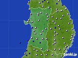 秋田県のアメダス実況(風向・風速)(2015年06月02日)