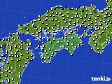 四国地方のアメダス実況(風向・風速)(2015年06月03日)