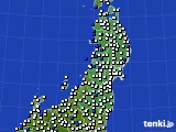 2015年06月06日の東北地方のアメダス(風向・風速)