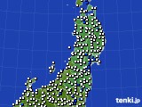 2015年06月07日の東北地方のアメダス(風向・風速)